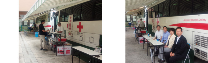 公明党松原支部連合主催による献血を開催