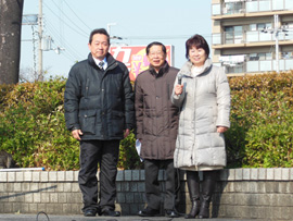 河内松原駅にて街頭演説を開催