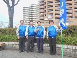 河内松原駅にて　街頭演説