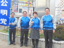 河内松原駅にて　街頭演説