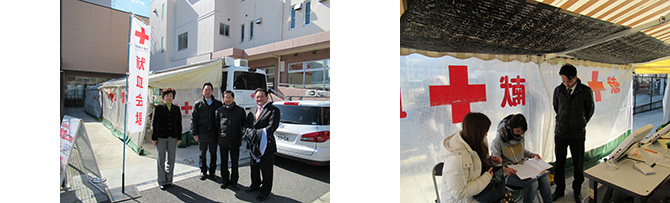 公明党松原支部連合主催による献血を開催
