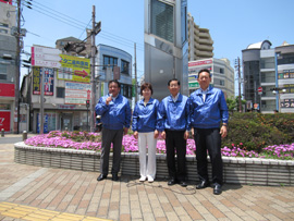 河内天美・河内松原駅にて街頭演説

