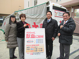 公明党松原支部主催による献血を開催