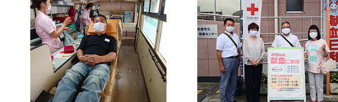 公明党松原支部主催による献血を開催