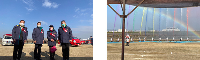 大和川西運動広場にて令和5年松原市消防出初式に参加