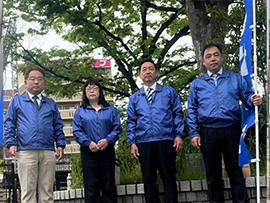 府本部一斉街頭を河内天美駅にて開催