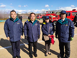 松原市消防本部の出初式に出席